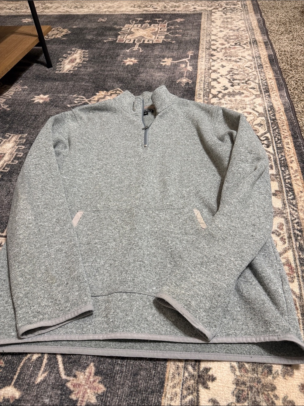 J. Crew Men's Heather Gray Half-Zip Sweater